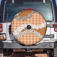 Orange Hawaii Tiare and Shell Lei Spare Tire Cover Hawaiian Palaka Luxury Vibes LT14 Orange - Polynesian Pride
