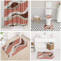 Red Hawaii Tiare and Shell Lei Bathroom Set Hawaiian Palaka Luxury Vibes LT14 - Polynesian Pride