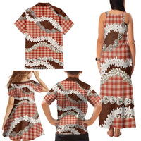 Red Hawaii Tiare and Shell Lei Family Matching Tank Maxi Dress and Hawaiian Shirt Hawaiian Palaka Luxury Vibes - Polynesian Pride