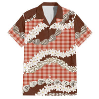 Red Hawaii Tiare and Shell Lei Hawaiian Shirt Hawaiian Palaka Luxury Vibes LT14 Red - Polynesian Pride