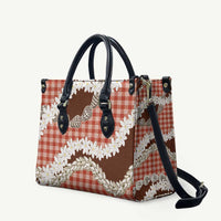 Red Hawaii Tiare and Shell Lei Leather Bag Hawaiian Palaka Luxury Vibes LT14 Red - Polynesian Pride