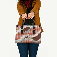 Red Hawaii Tiare and Shell Lei Leather Bag Hawaiian Palaka Luxury Vibes LT14 - Polynesian Pride