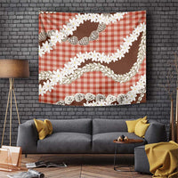 Red Hawaii Tiare and Shell Lei Tapestry Hawaiian Palaka Luxury Vibes LT14 Red - Polynesian Pride