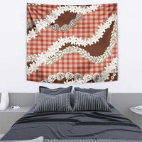 Red Hawaii Tiare and Shell Lei Tapestry Hawaiian Palaka Luxury Vibes LT14 - Polynesian Pride