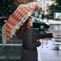 Red Hawaii Tiare and Shell Lei Umbrella Hawaiian Palaka Luxury Vibes - Polynesian Pride