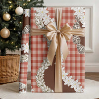 Red Hawaii Tiare and Shell Lei Wrapping Paper Hawaiian Palaka Luxury Vibes LT14 - Polynesian Pride