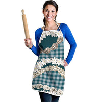 Dark Cyan Hawaii Tiare and Shell Lei Apron Hawaiian Palaka Luxury Vibes LT14 - Polynesian Pride