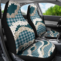 Dark Cyan Hawaii Tiare and Shell Lei Car Seat Cover Hawaiian Palaka Luxury Vibes LT14 - Polynesian Pride