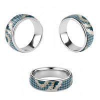 Dark Cyan Hawaii Tiare and Shell Lei Classic Ring Hawaiian Palaka Luxury Vibes LT14 - Polynesian Pride