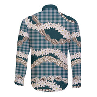 Dark Cyan Hawaii Tiare and Shell Lei Long Sleeve Button Shirt Hawaiian Palaka Luxury Vibes LT14 - Polynesian Pride