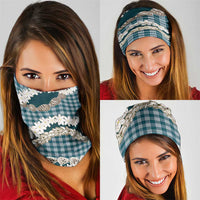 Dark Cyan Hawaii Tiare and Shell Lei Neck Gaiter Hawaiian Palaka Luxury Vibes LT14 - Polynesian Pride