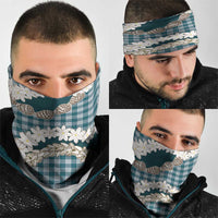Dark Cyan Hawaii Tiare and Shell Lei Neck Gaiter Hawaiian Palaka Luxury Vibes LT14 - Polynesian Pride