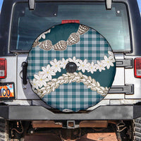 Dark Cyan Hawaii Tiare and Shell Lei Spare Tire Cover Hawaiian Palaka Luxury Vibes LT14 Dark Cyan - Polynesian Pride