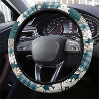 Dark Cyan Hawaii Tiare and Shell Lei Steering Wheel Cover Hawaiian Palaka Luxury Vibes LT14 - Polynesian Pride