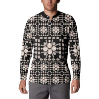Aloha Hawaii Shell Quilt Button Sweatshirt Seamless Style LT14 - Polynesian Pride
