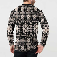 Aloha Hawaii Shell Quilt Button Sweatshirt Seamless Style LT14 - Polynesian Pride
