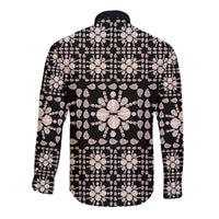 Aloha Hawaii Shell Quilt Long Sleeve Button Shirt Seamless Style LT14 - Polynesian Pride