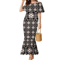 Aloha Hawaii Shell Quilt Mermaid Dress Seamless Style LT14 Women Black - Polynesian Pride