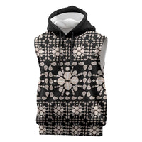 Aloha Hawaii Shell Quilt Sleeveless Hoodie Seamless Style LT14 Black - Polynesian Pride
