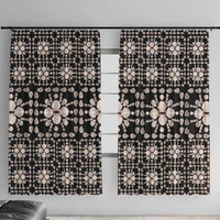 Aloha Hawaii Shell Quilt Window Curtain Seamless Style LT14 With Hooks Black - Polynesian Pride
