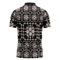 Aloha Hawaii Shell Quilt Zipper Polo Shirt Seamless Style - Polynesian Pride
