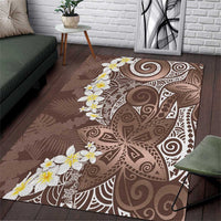 Mocha Mousse Polynesian Tribal Frangipani Tropical Vibe Area Rug