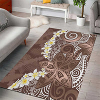 Mocha Mousse Polynesian Tribal Frangipani Tropical Vibe Area Rug