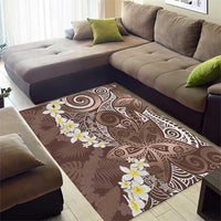 Mocha Mousse Polynesian Tribal Frangipani Tropical Vibe Area Rug