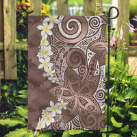 Mocha Mousse Polynesian Tribal Frangipani Tropical Vibe Garden Flag