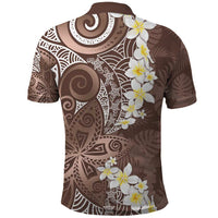 Mocha Mousse Polynesian Tribal Frangipani Tropical Vibe Polo Shirt LT14 - Polynesian Pride