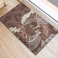 Mocha Mousse Polynesian Tribal Frangipani Tropical Vibe Rubber Doormat LT14 - Polynesian Pride