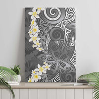 Gray Polynesian Tribal Frangipani Tropical Vibe Canvas Wall Art LT14 - Polynesian Pride