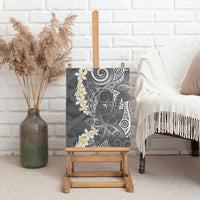 Gray Polynesian Tribal Frangipani Tropical Vibe Canvas Wall Art LT14 - Polynesian Pride