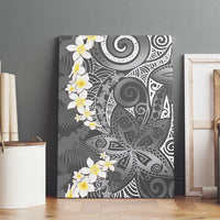 Gray Polynesian Tribal Frangipani Tropical Vibe Canvas Wall Art LT14 - Polynesian Pride