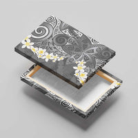 Gray Polynesian Tribal Frangipani Tropical Vibe Canvas Wall Art LT14 - Polynesian Pride