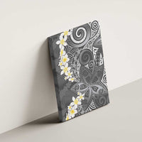 Gray Polynesian Tribal Frangipani Tropical Vibe Canvas Wall Art LT14 - Polynesian Pride