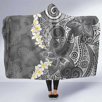 Gray Polynesian Tribal Frangipani Tropical Vibe Hooded Blanket LT14 One Size Gray - Polynesian Pride