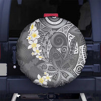 Gray Polynesian Tribal Frangipani Tropical Vibe Spare Tire Cover LT14 No hole Gray - Polynesian Pride
