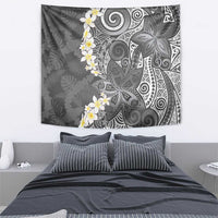 Gray Polynesian Tribal Frangipani Tropical Vibe Tapestry LT14 - Polynesian Pride