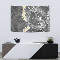 Gray Polynesian Tribal Frangipani Tropical Vibe Tapestry LT14 - Polynesian Pride