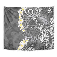 Gray Polynesian Tribal Frangipani Tropical Vibe Tapestry LT14 - Polynesian Pride