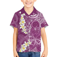Pink Polynesian Tribal Frangipani Tropical Vibe Family Matching Puletasi and Hawaiian Shirt