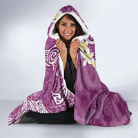 Pink Polynesian Tribal Frangipani Tropical Vibe Hooded Blanket LT14 - Polynesian Pride