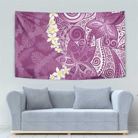 Pink Polynesian Tribal Frangipani Tropical Vibe Tapestry LT14 - Polynesian Pride