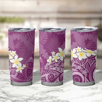 Pink Polynesian Tribal Frangipani Tropical Vibe Tumbler Cup