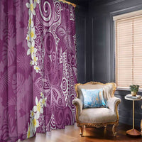 Pink Polynesian Tribal Frangipani Tropical Vibe Window Curtain
