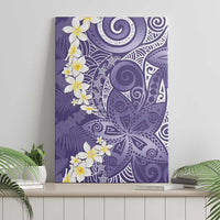 Violet Polynesian Tribal Frangipani Tropical Vibe Canvas Wall Art