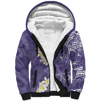Violet Polynesian Tribal Frangipani Tropical Vibe Sherpa Hoodie