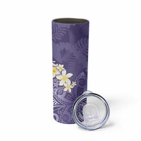 Violet Polynesian Tribal Frangipani Tropical Vibe Skinny Tumbler