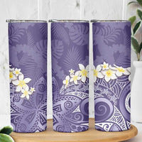 Violet Polynesian Tribal Frangipani Tropical Vibe Skinny Tumbler